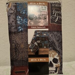 NWT Haunted Hollow Halloween Fabric Tablecloth.